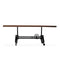 Otis Steel Dining Table - Adjustable Height Iron Base - Casters - 8ft Natural Rustic Top - Knox Deco - Tables