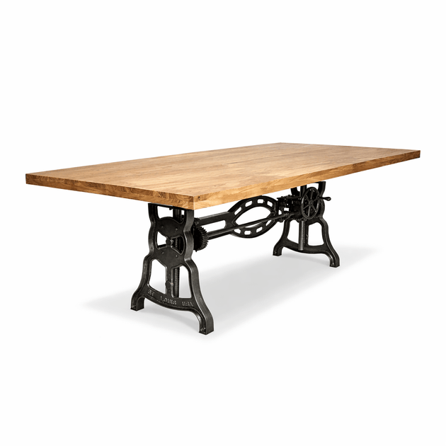 Shoemaker Industrial Adjustable Table 8 ft Blonde Acacia – Knox Deco