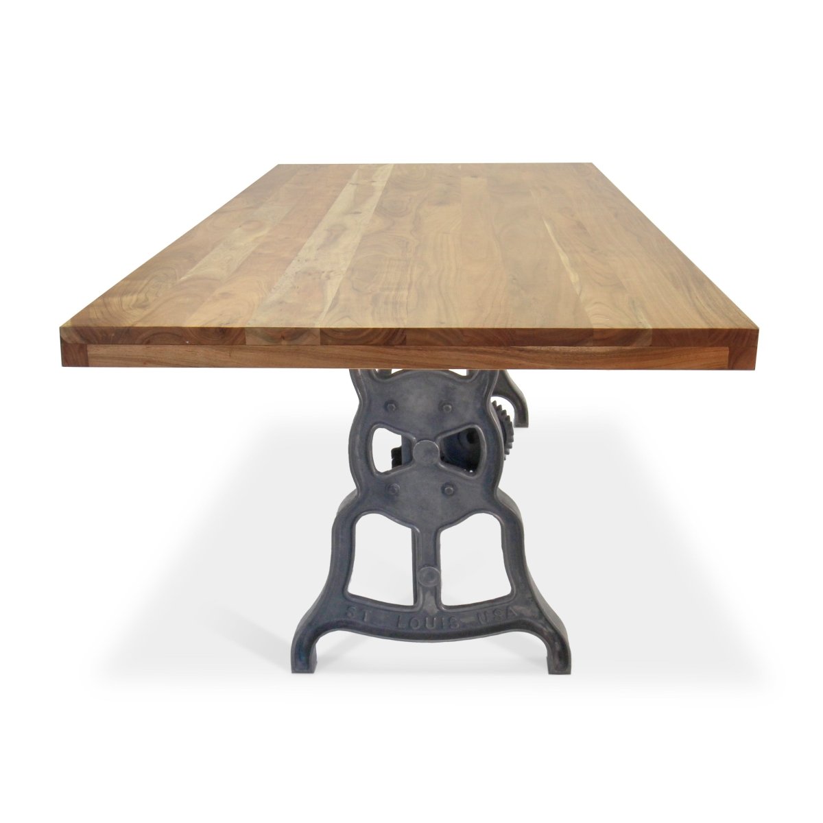 Shoemaker Dining Table - Adjustable Height Iron Base - Natural Wood Top ...