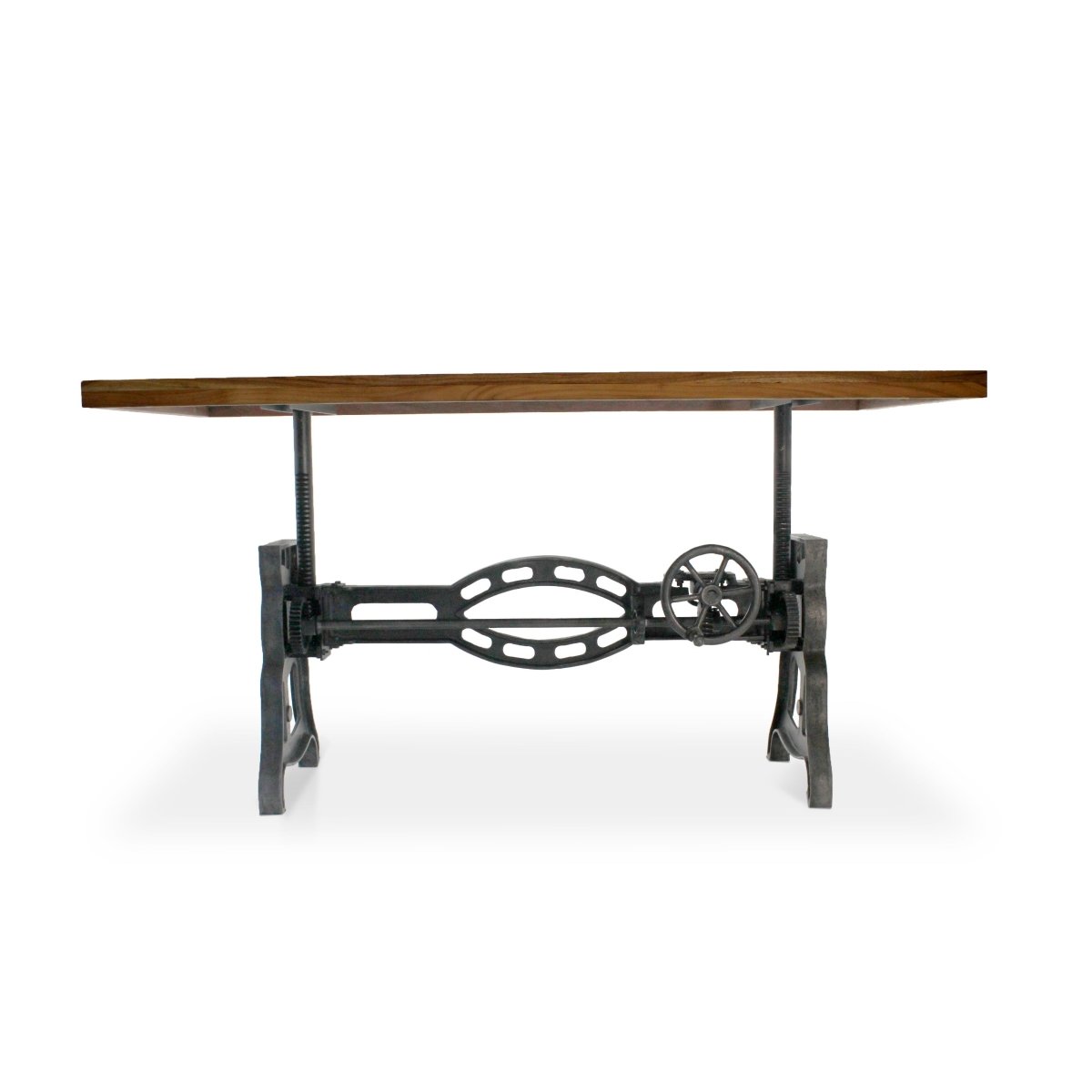 Shoemaker Dining Table - Adjustable Height Iron Base - Natural Wood Top ...