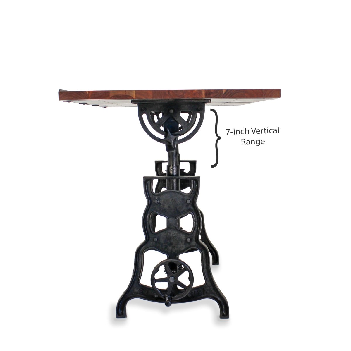 Shoemaker Drafting Table Desk - Adjustable Height Iron Base - Tilt Top ...