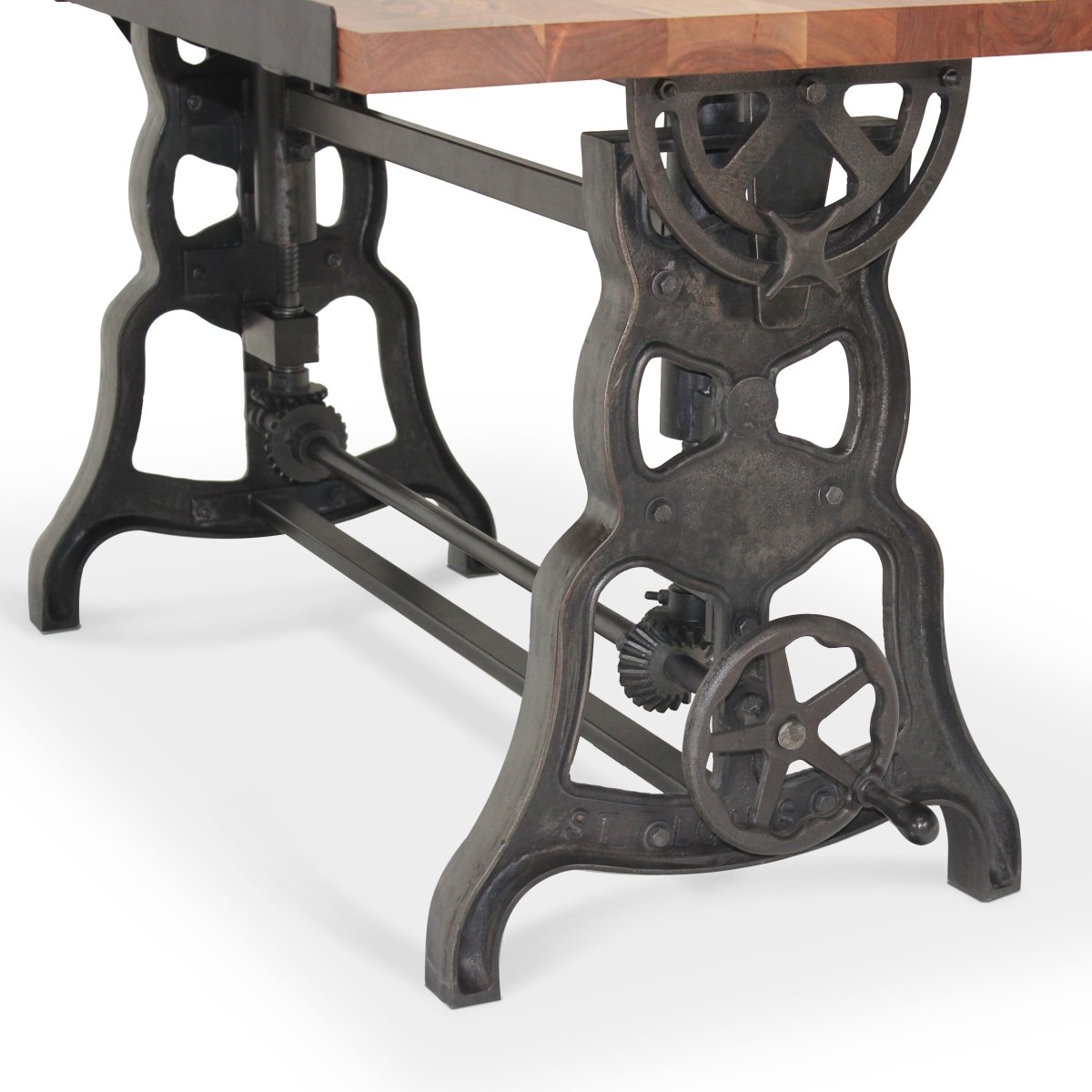 Shoemaker Drafting Table Desk - Adjustable Height Iron Base - Tilt Top ...