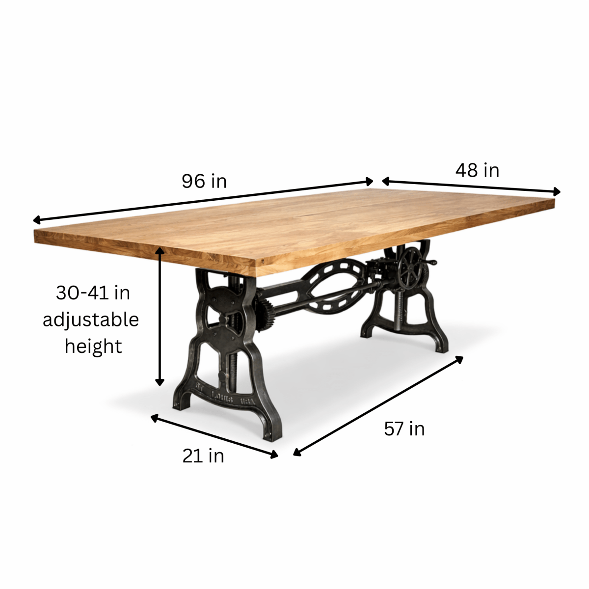 Shoemaker Industrial Adjustable Table 8 ft Blonde Acacia – Knox Deco