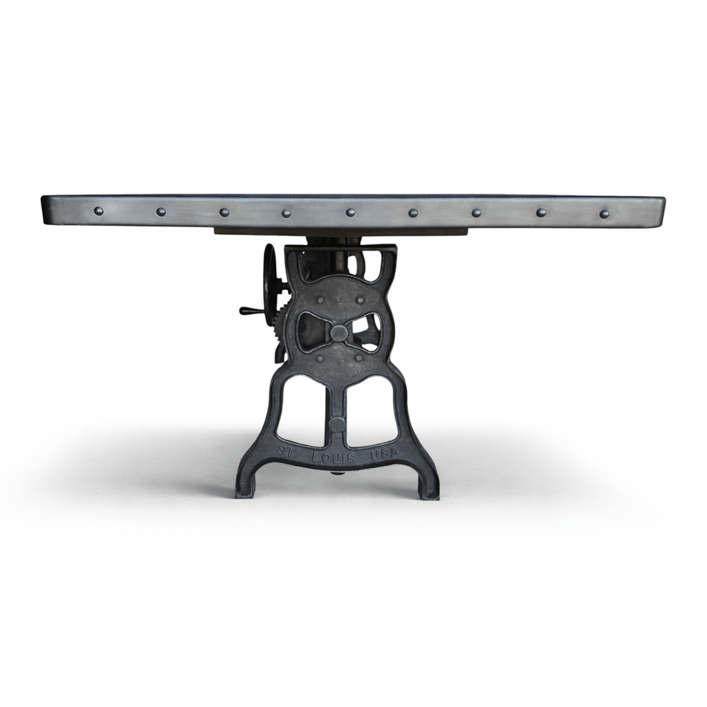 Shoemaker Riveted Steel Adjustable Dining Table 8 ft – Knox Deco