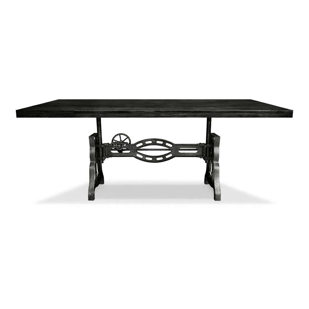 Shoemaker Smooth Ebony Adjustable Dining Table 8 ft - Knox Deco