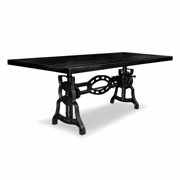 Shoemaker Smooth Ebony Adjustable Dining Table 8 ft - Knox Deco