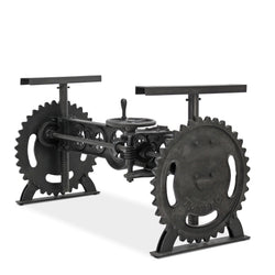 Steampunk Adjustable Height Dining Table Iron Crank Base - No Top - Knox Deco - DIY