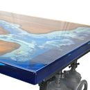 Walnut Burl Dining Tabletop - Blue Ocean Beach Epoxy - 60 x 36 x 2" - Knox Deco - DIY