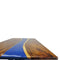 Walnut Live Edge Burl Dining Tabletop - Deep Blue River Epoxy - 96x48x2" - Knox Deco - DIY