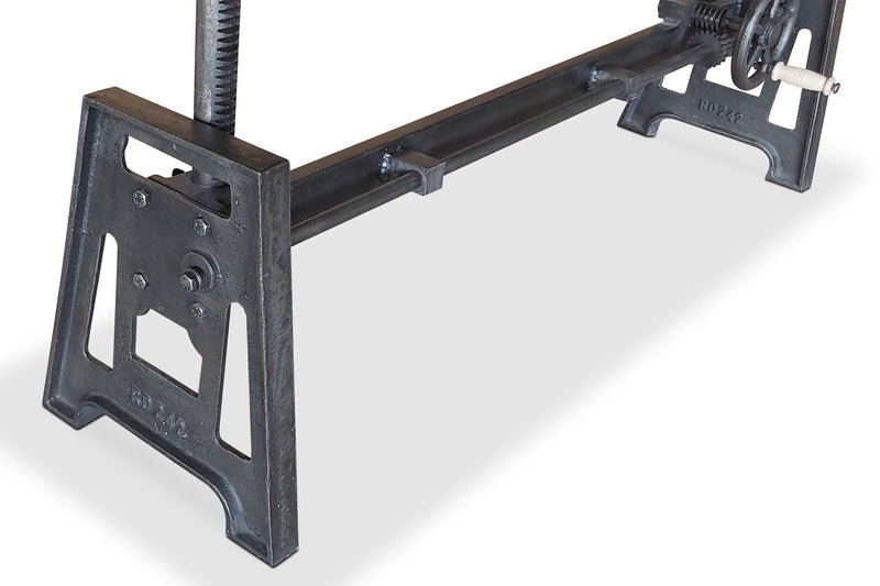 Adjustable Cast Iron Crank Table Base - Coffee To Dining Desk Workbench - DIY - Knox Deco - DIY