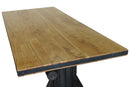 Craftsman Industrial Dining Table - Adjustable Height Iron Base - Hardwood - Knox Deco - Tables