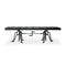 Adjustable Industrial Dining Bench - Cast Iron - Black Tufted Leather - 70" - Knox Deco - Seating