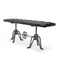 Adjustable Industrial Dining Bench - Cast Iron - Black Tufted Leather - 70" - Knox Deco - Seating