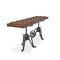 Adjustable Industrial Dining Bench - Cast Iron - Brown Tufted Leather - 70" - Knox Deco - Seating