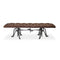 Adjustable Industrial Dining Bench - Cast Iron - Brown Tufted Leather - 70" - Knox Deco - Seating