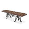 Adjustable Industrial Dining Bench - Cast Iron - Brown Tufted Leather - 70" - Knox Deco - Seating