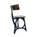 Art Deco Industrial Dining Chair - Iron and Solid Wood - Pair - Knox Deco - Seating