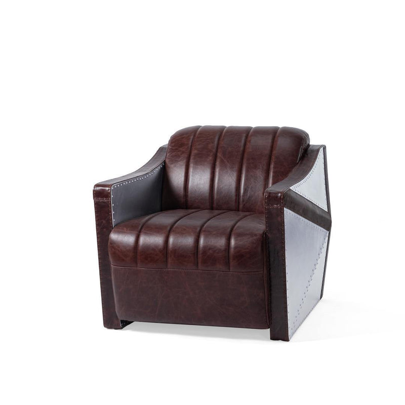 Tomcat Aviator Leisure Chair - Aircraft - Aluminum Leather Armchair - Knox Deco - Seating