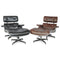 Aviator Mid-Century Modern Lounge Chair and Ottoman - Black Leather - Knox Deco - Seating