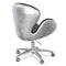 Aviator Office Swan Chair - Casters - Genuine Black Leather - Aluminum - Knox Deco - Seating