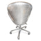 Aviator Office Swan Chair - Casters - Genuine Leather - Polished Aluminum - Knox Deco - Seating