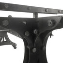 Longeron Industrial Adjustable Dining Table Base - Steel - Casters - DIY - Knox Deco - DIY
