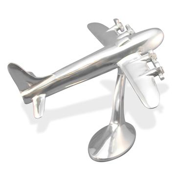 Bomber Desk Art Sculpture - WWII Aircraft Polished Aluminum Model - Knox Deco - Decor