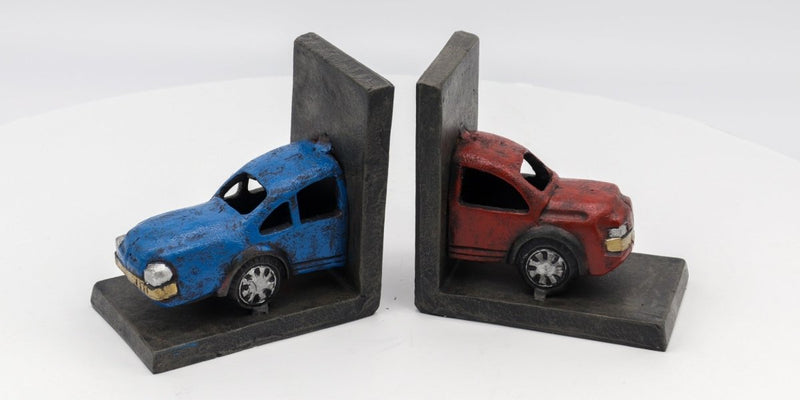 Classic Car Automobile Bookends - Metal - Cast Iron - Pair - Knox Deco - Bookends