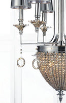 Modern Polished Chrome Crystal Chandelier - Handcrafted - Unique 46" - Knox Deco - Lighting