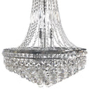 French Empire Crystal Chandelier - Polished Chrome - European - 46" x 27" - Knox Deco - Lighting