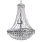 French Empire Tiered Crystal Chandelier - Chrome - Art Deco - 30" x 24" - Knox Deco - Lighting