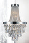 Polished Stainless Steel Crystal Chandelier - Modern French 24" x 42" - Knox Deco - Lighting