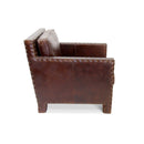 Club Armchair Distressed Genuine Leather Accent Chair - Rustic Brown - Knox Deco - Seating