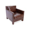 Club Armchair Distressed Genuine Leather Accent Chair - Rustic Brown - Knox Deco - Seating