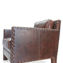 Club Armchair Distressed Genuine Leather Accent Chair - Rustic Brown - Knox Deco - Seating