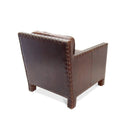 Club Armchair Distressed Genuine Leather Accent Chair - Rustic Brown - Knox Deco - Seating