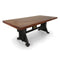 Craftsman Industrial Dining Table - Adjustable Height Iron Base - Provincial Top - Knox Deco - Tables