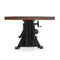 Craftsman Industrial Dining Table - Adjustable Height Iron Base - Provincial Top - Knox Deco - Tables