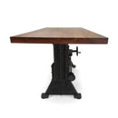 Craftsman Industrial Dining Table - Adjustable Height Iron Base - Provincial Top - Knox Deco - Tables