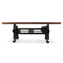 Craftsman Industrial Dining Table - Adjustable Height Iron Base - Provincial Top - Knox Deco - Tables