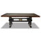 Craftsman Industrial Dining Table - Adjustable Height Iron Base - Walnut Finish - Knox Deco - Tables