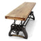 Crescent Industrial Dining Bench - Adjustable Iron Base - Hardwood Seat - Knox Deco - Seating