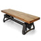 Crescent Industrial Dining Bench - Adjustable Iron Base - Hardwood Seat - Knox Deco - Seating