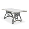 Crescent Writing Table Desk - Adjustable Height Base - White Marble Top - Knox Deco - Desks