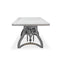 Crescent Writing Table Desk - Adjustable Height Base - White Marble Top - Knox Deco - Desks