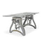 Crescent Writing Table Desk - Adjustable Height Metal Base - Glass Top - Knox Deco - Desks