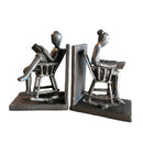 Rocking Chair Metal Bookends - Couple Reading - Abstract Figurine - Knox Deco - Bookends