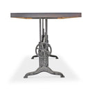 Frederick Adjustable Height Dining Table Desk - Cast Iron - Gray Top - Knox Deco - Dining Tables