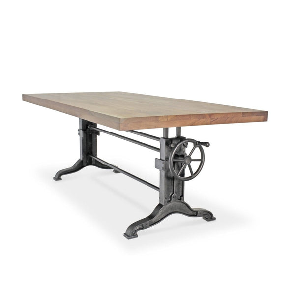 Frederick Adjustable Height Dining Table Desk - Cast Iron - Natural - Knox Deco - Dining Table