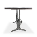 Frederick Adjustable Height Dining Table Desk - Cast Iron - Rustic Ebony - Knox Deco - DIY